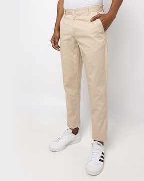Buy COLOR PLUS Fawn Mens Comfort Fit 4 Pocket Solid Trousers  Shoppers Stop