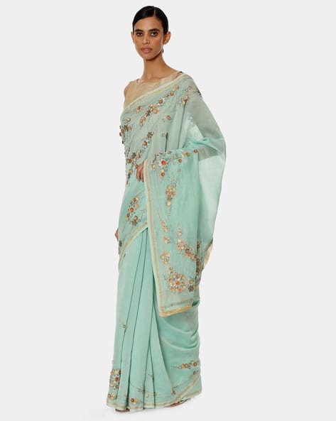 SATYA PAUL The Spring Fairy Embroidered Saree