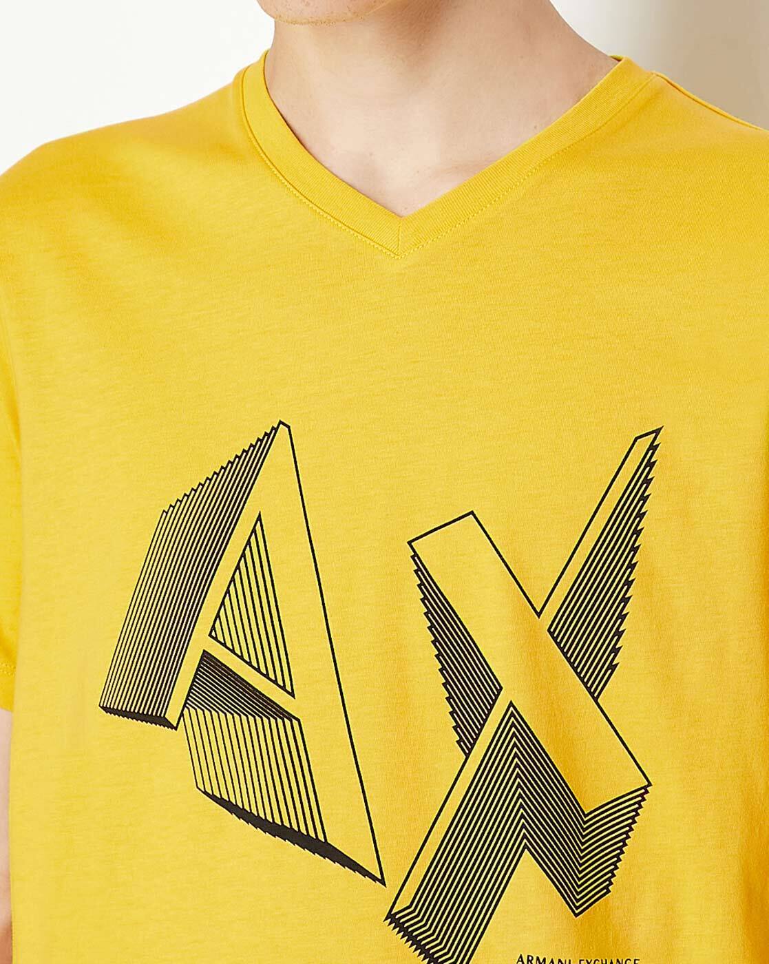 Yellow armani exchange clearance shirt