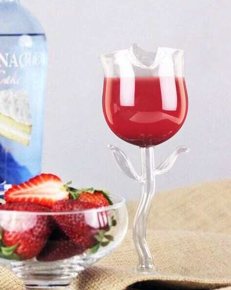 Buy Rose Wine Glass Set Online In India