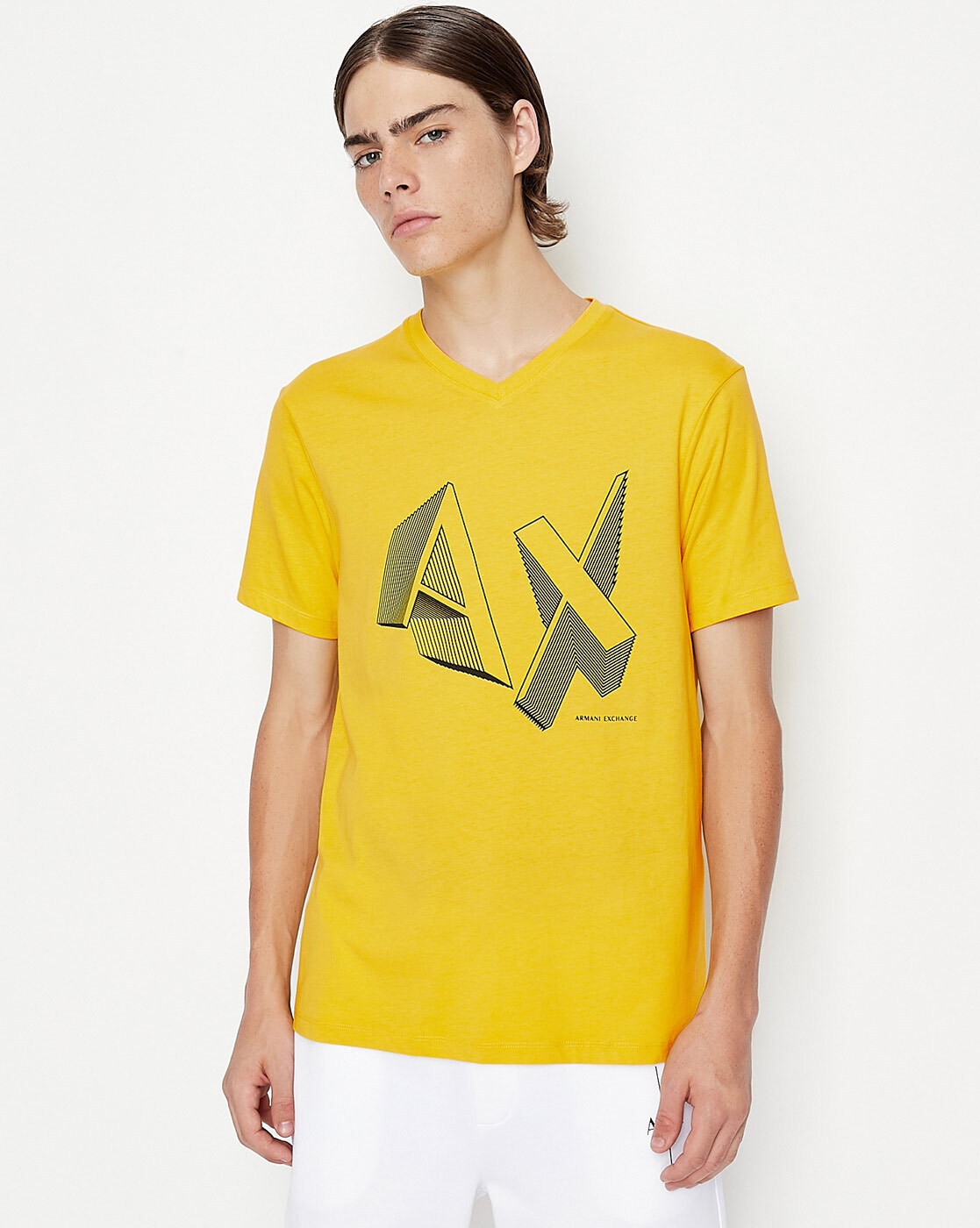 Yellow armani t shirt new arrivals