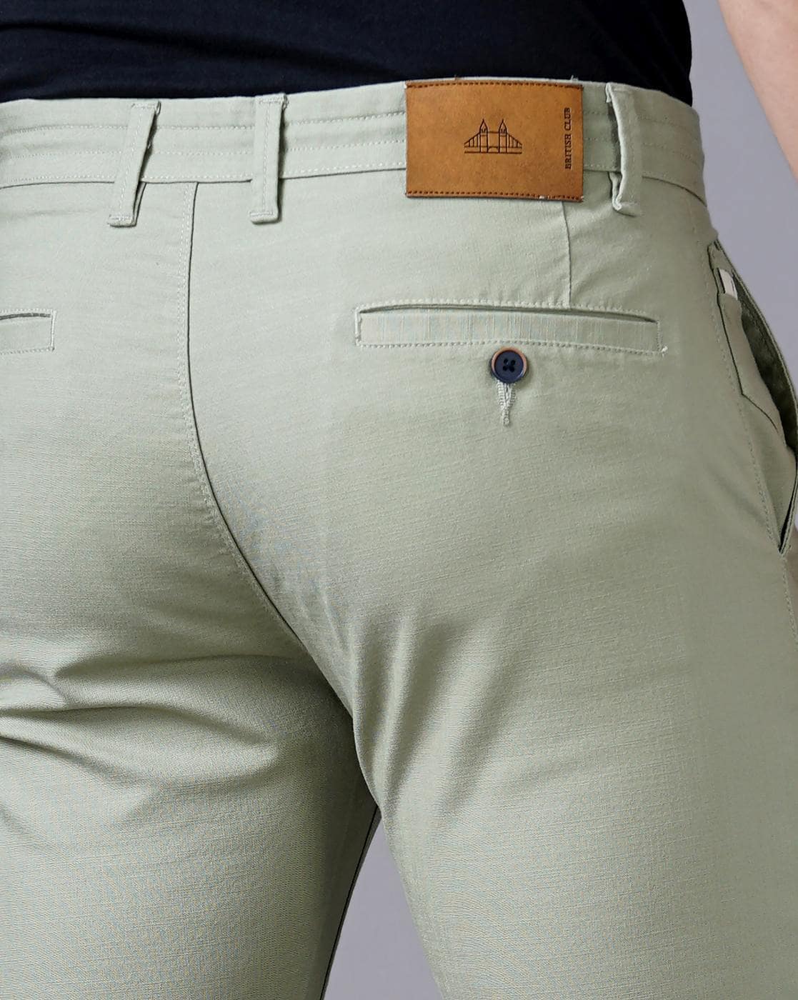 Buy British Club Men Cream Coloured Slim Fit Solid Regular Trousers -  Trousers for Men 8158715 | Myntra