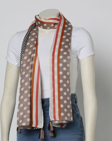 Printed Scarf with Tassels Price in India