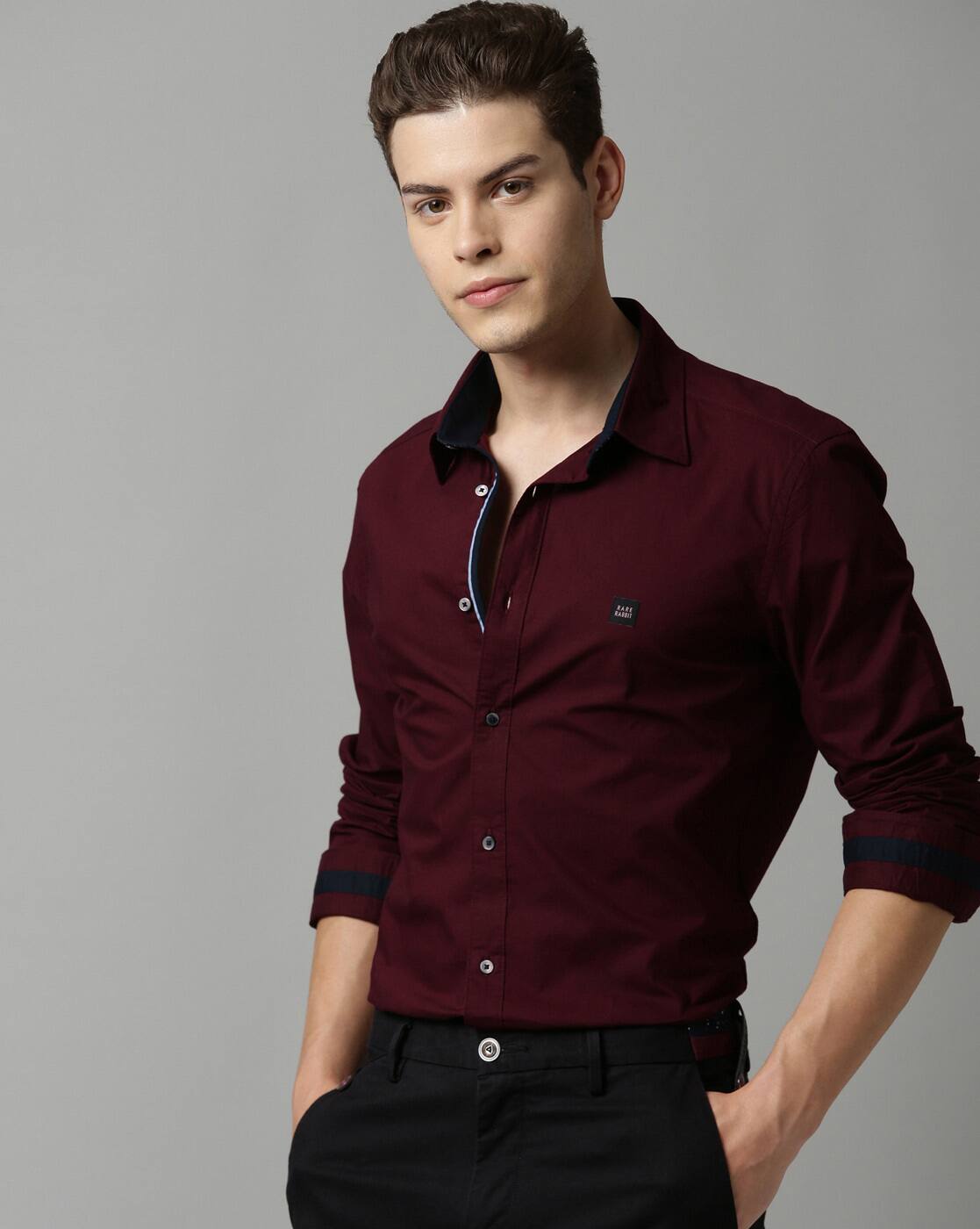 Maroon Shirts for Men by Rare Rabbit 