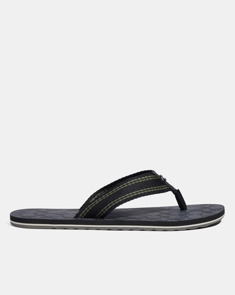 Logo Print Thong Strap Flip Flops