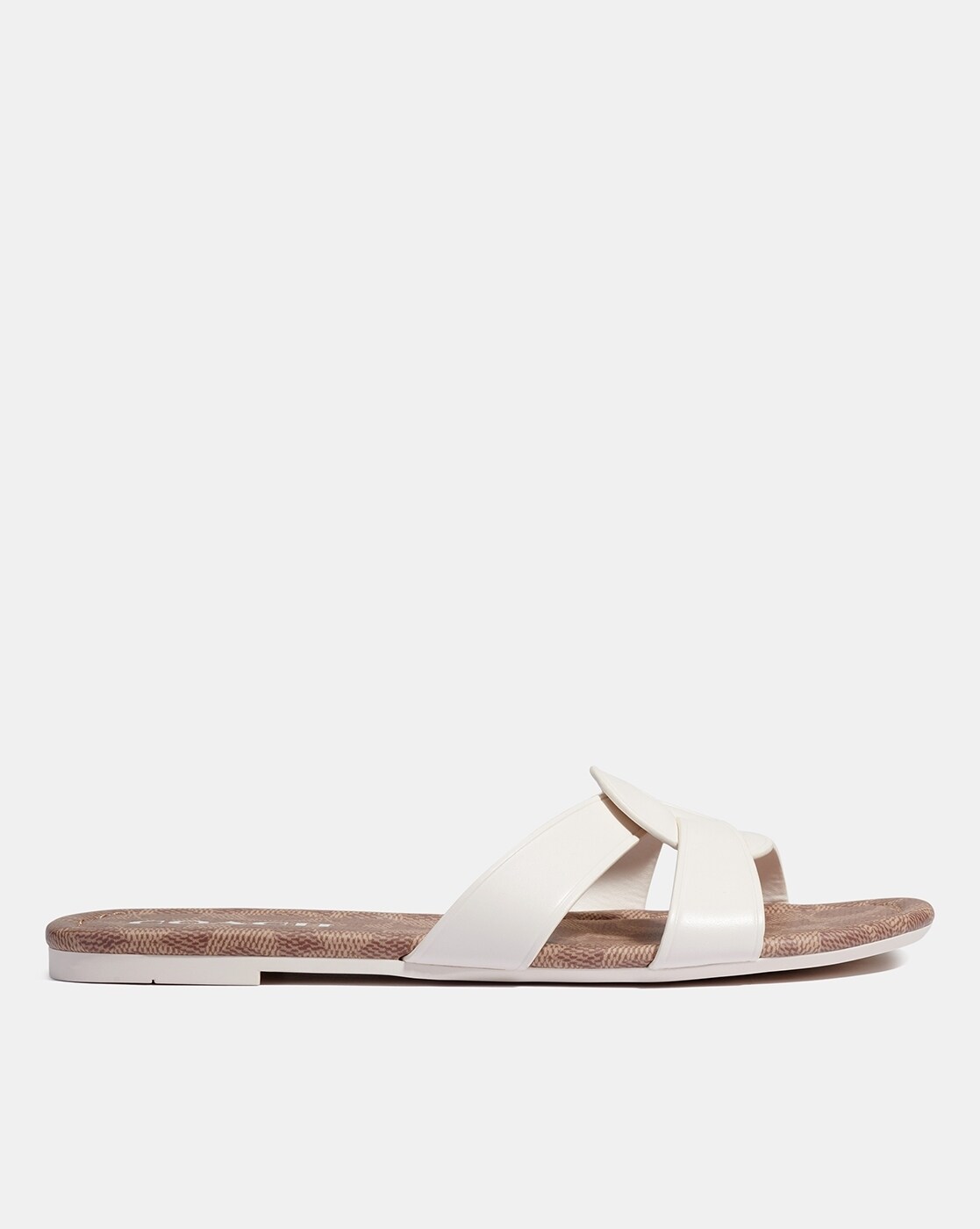 Buy Coach Strappy Slip On Sandals White Color Women AJIO LUXE