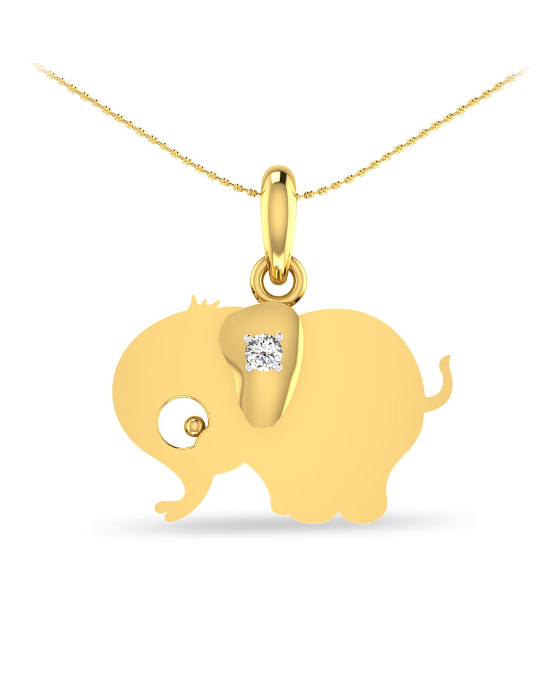 Sterling Silver 1/3 Carat T.W. Diamond Elephant Pendant Necklace