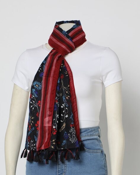 Printed Scarf with Tassels Price in India