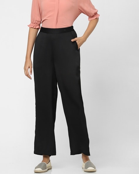 Buy Vero Moda Black Relaxed Fit High Rise Pants for Women Online  Tata CLiQ