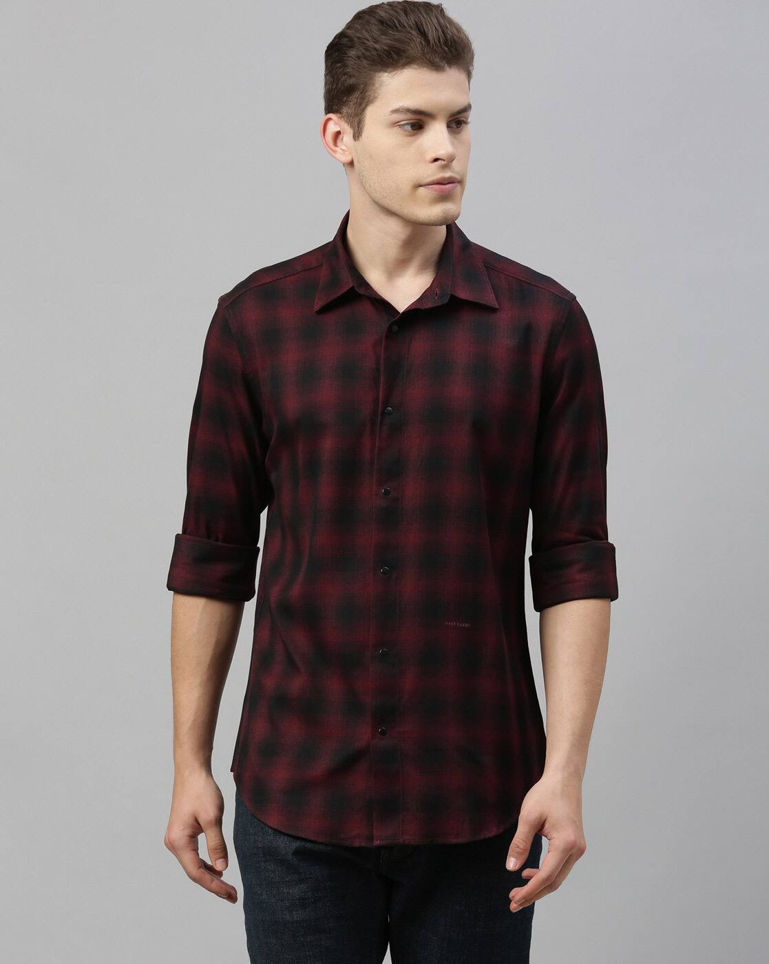 Maroon Shirts for Men by Rare Rabbit 
