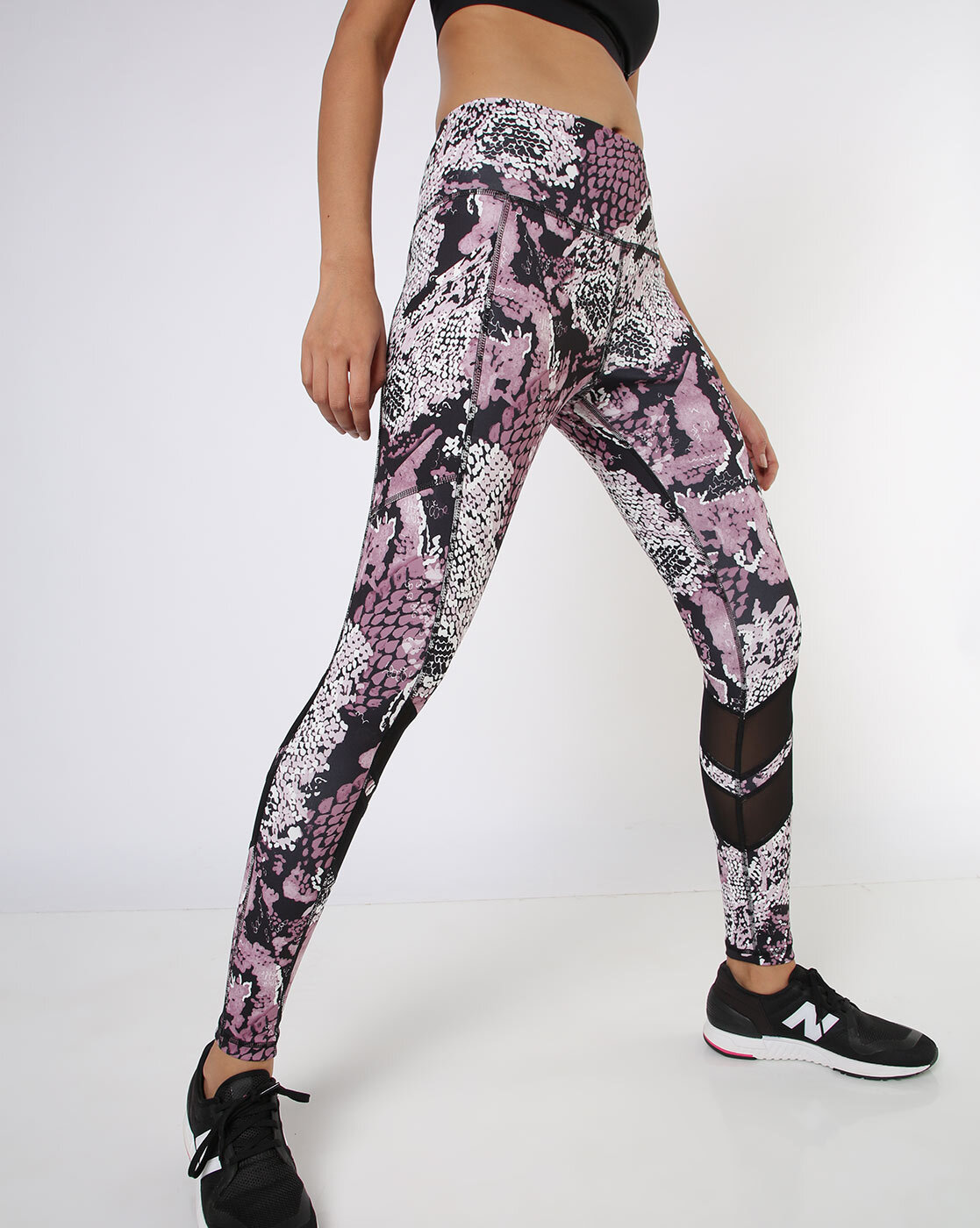 Buy Women's Microfiber Elastane Stretch Performance Leggings with Breathable  Mesh and Stay Dry Technology - Old Rose Printed MW38