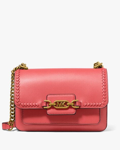 Cora Large Pebbled Leather Chain-Link Crossbody Bag | Michael Kors Canada