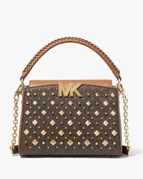 Buy Michael Kors Karlie Studded Logo Crossbody Bag | Brown Color Women |  AJIO LUXE