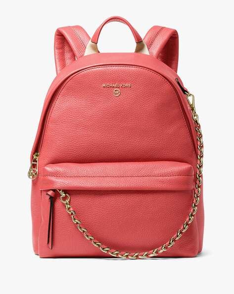 Buy Michael Kors Slater Leather Backpack | Pink Color Women | AJIO LUXE