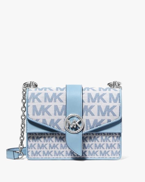 Buy MICHAEL Michael Kors Blue  White Hudson Medium Backpack for Women  Online  Tata CLiQ Luxury
