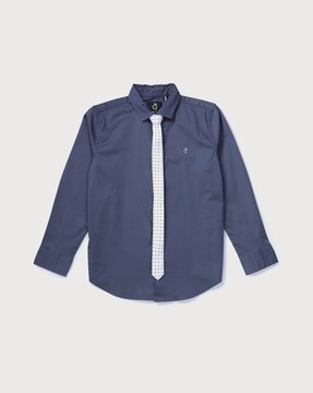 Cotton Shirt with Tie