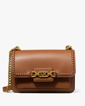 Buy Michael Kors Heather Leather Shoulder Bag with Chain Strap | Brown  Color Women | AJIO LUXE