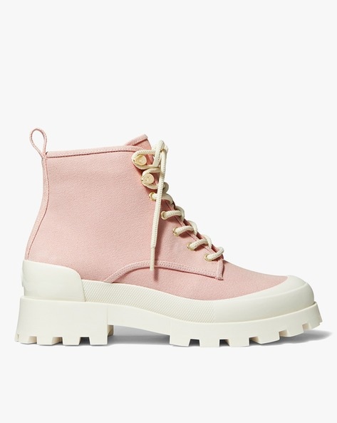 Buy Michael Kors Lace-Up Ankle-Length Combat Boots | Pink Color Women |  AJIO LUXE