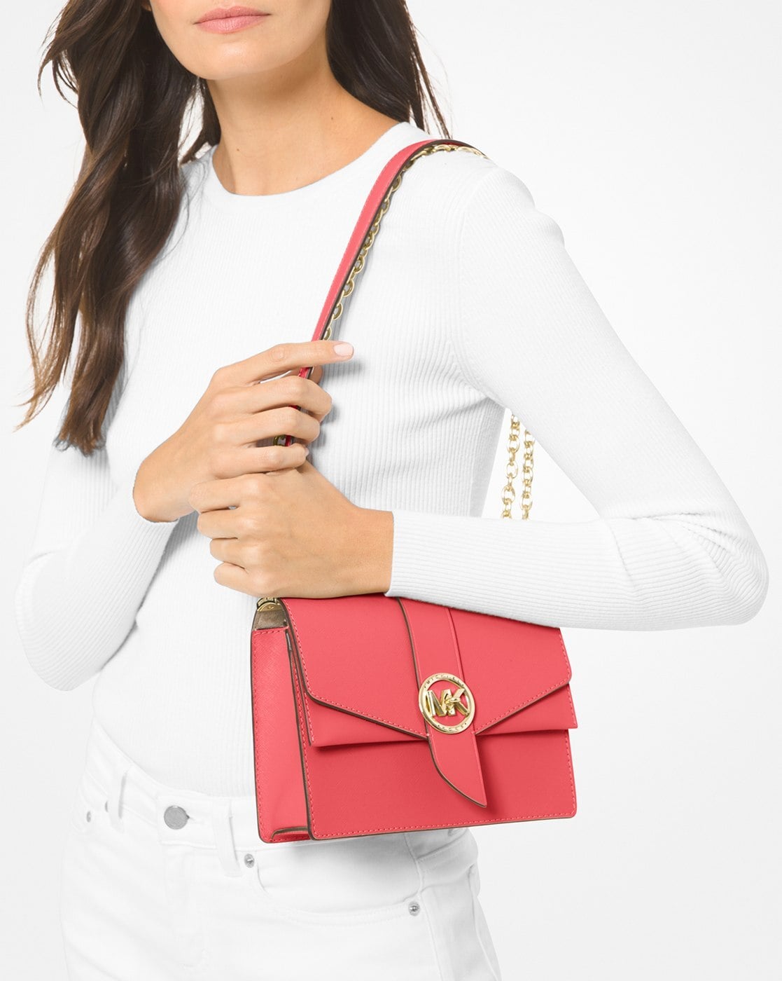 MICHAEL KORS: Greenwich Michael bag in saffiano leather - Gnawed