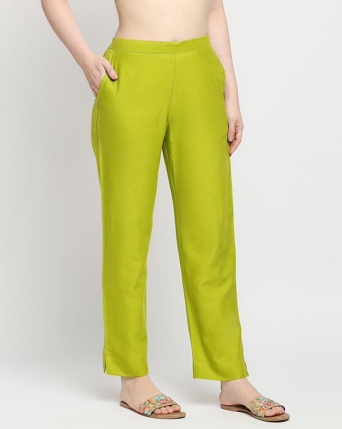 Buy Men's Fine Mint Green Linen Pant Online | SNITCH
