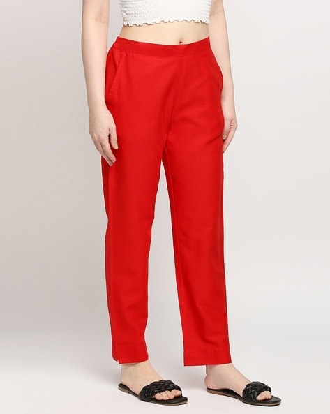 Buy online Pink Solid Straight Pant from Skirts, tapered pants & Palazzos  for Women by W for ₹660 at 53% off | 2024 Limeroad.com