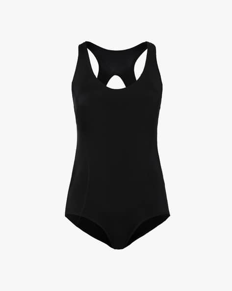 Round-Neck Racerback Swimsuit with Cutout