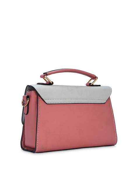 LUVOKSI Colourblock Satchel Bag with Detachable Strap
