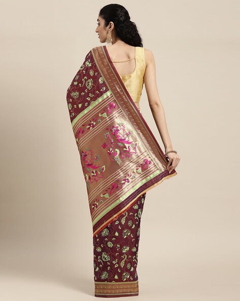 Buy Maroon Sarees for Women by GRIVA DESIGNER Online