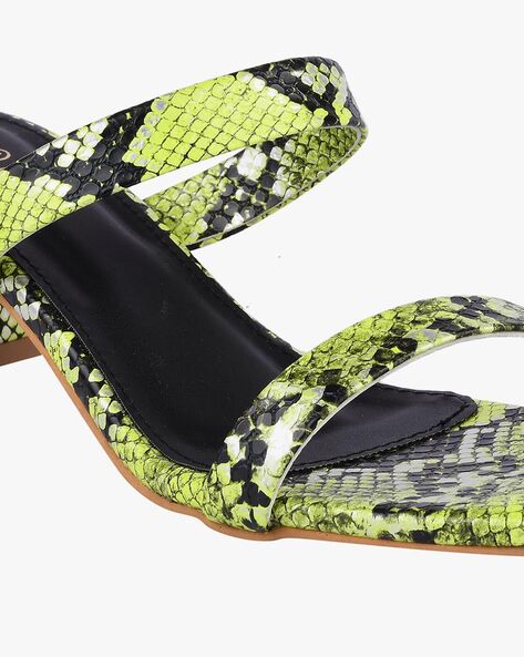 Neon green hot sale snakeskin sandals