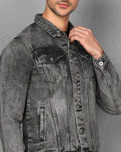 Buy Ecko Unltd Men Blue Solid Faded Denim Jacket - Jackets for Men 10683116  | Myntra - Price History