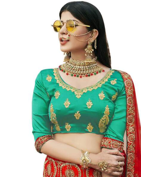 Buy online Embroidered Semi-stitched Lehenga Choli With Dupatta from ethnic  wear for Women by Mahika for ₹4499 at 67% off | 2024 Limeroad.com