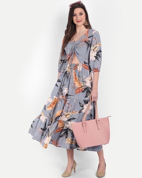 Helsi Blair Long-Sleeve V-Neck Floral Maxi Dress | Anthropologie