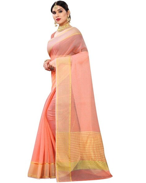 SWORNOF Women's Latest Woven Banarasi Soft Silk Patola Saree With Blouse ( Fanta), Orange : Amazon.in: Fashion