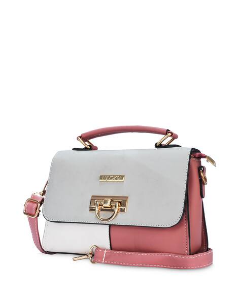 LUVOKSI Colourblock Satchel Bag with Detachable Strap
