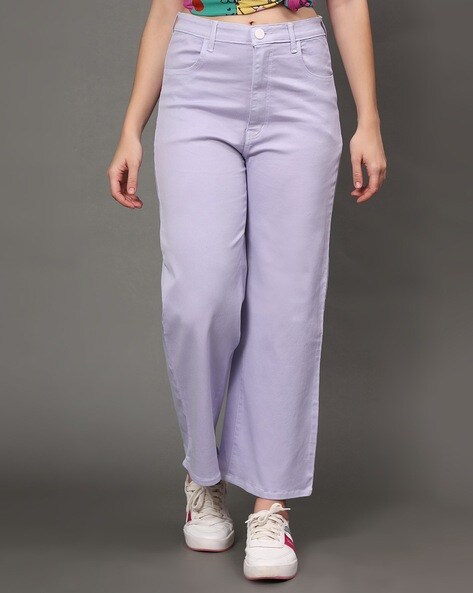 Cover Story Purple Regular Fit High Rise Jeans