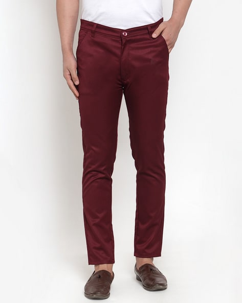 Buy Maroon Trousers  Pants for Men by Nation Polo Club Online  Ajiocom