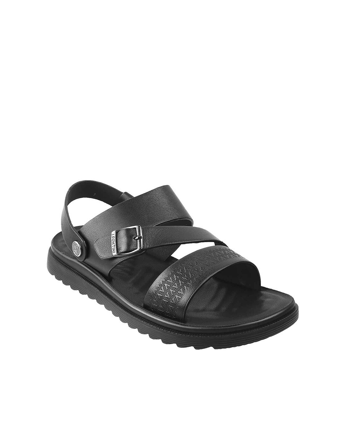 Buy J.Fontini Men Black Sandals Online at Best Price