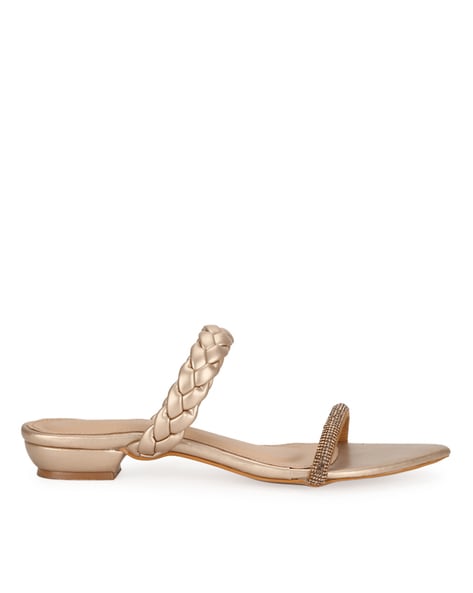 Truffle Collection Embellished Slip-on Sandals