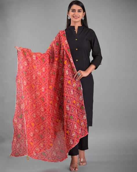 Printed Dupatta with Border Price in India