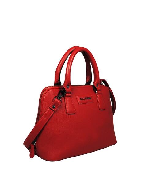 CALFNERO Solid Handbag with Zip Closure
