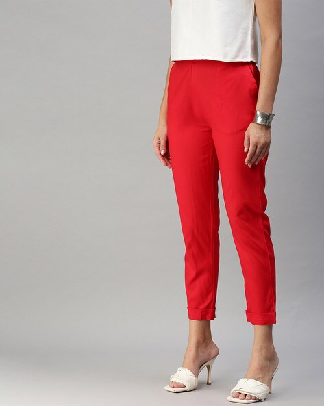 Buy Red Pants for Women by AJIO Online