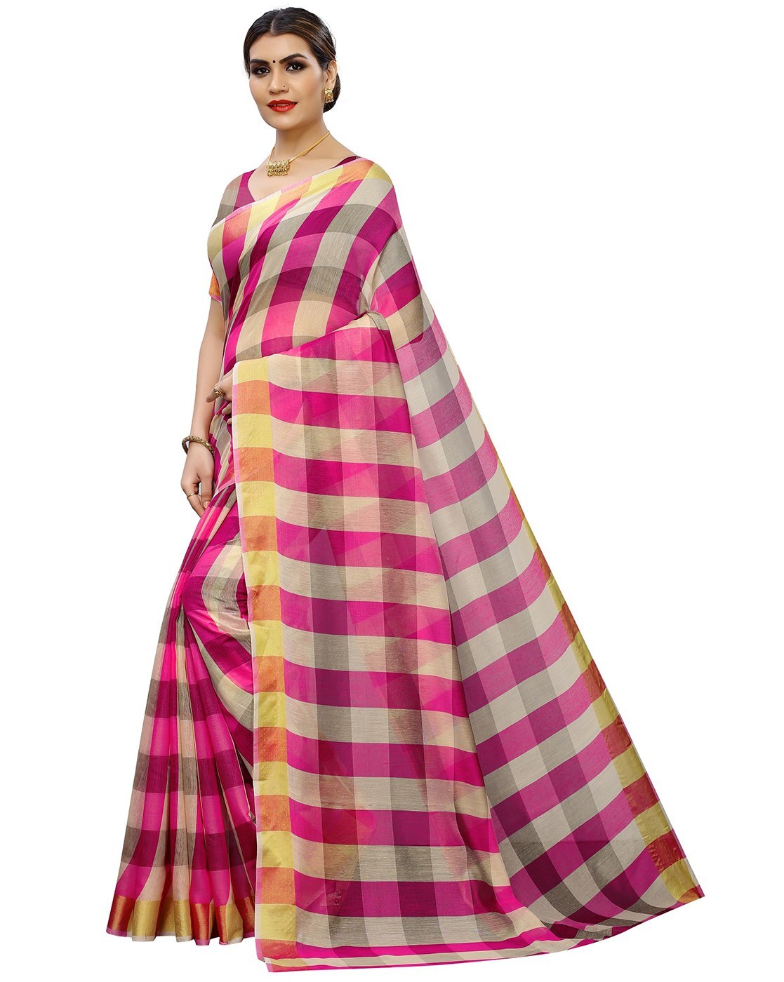 Buy Pink Sarees for Women by Fashionuma Online | Ajio.com