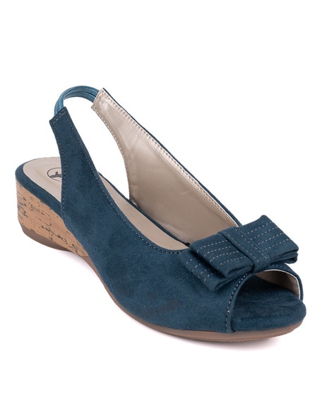 Navy blue best sale wedges closed toe