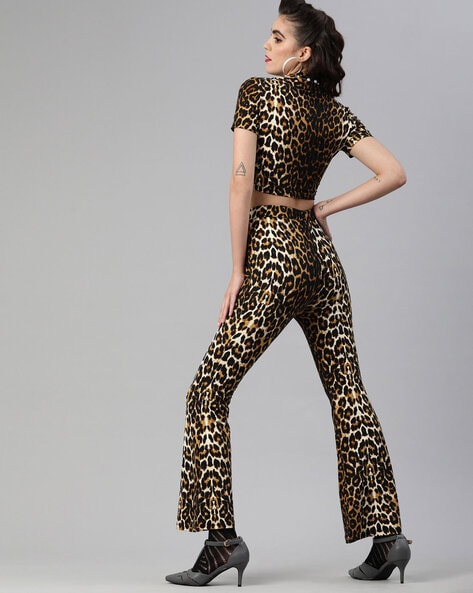 East x East | 100% Linen Leopard Print Pants - Resortwear
