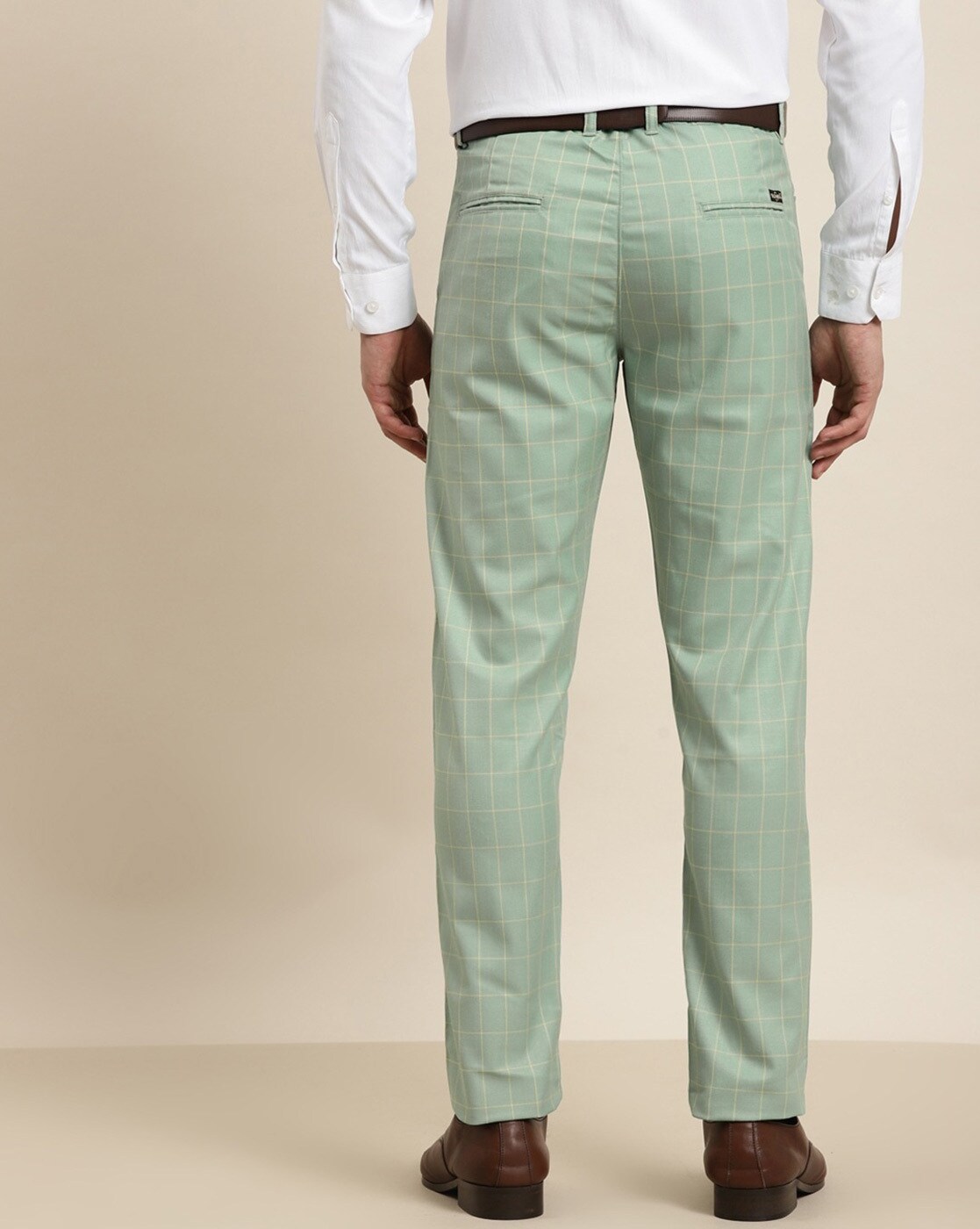 SID - Moss Green Check Trousers – Marc Darcy