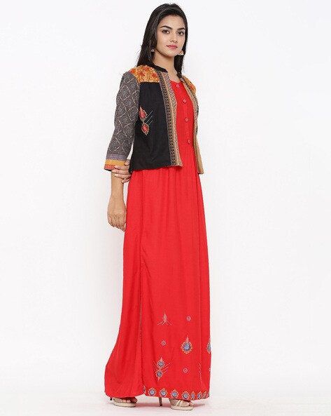 Designer Indowestern Dress with Floor Length Jacket – MISSPRINT