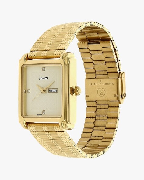 Sonata discount golden watch