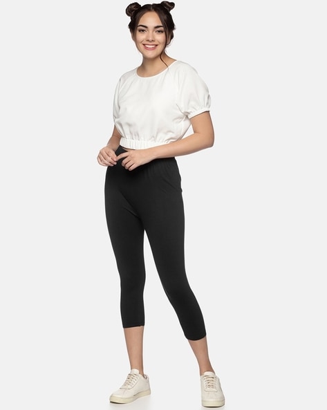 Capris with Elasticated Waist & Insert Pockets