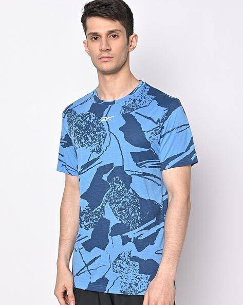 Reebok Printed Crew-Neck T-shirt with Logo Print
