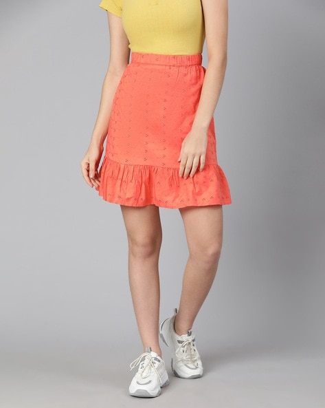 Buy Oxolloxo Orange Mezerra Corset Styled Skirt for Women Online  Tata CLiQ
